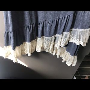 Ruffle detail gray dress